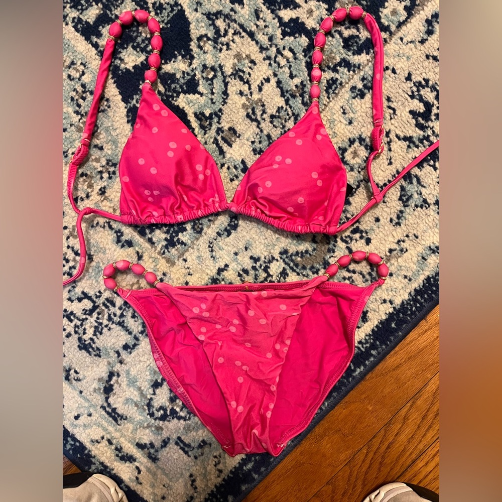 Vix Paul Ahermanny Pink Polka Dot Bikini Set